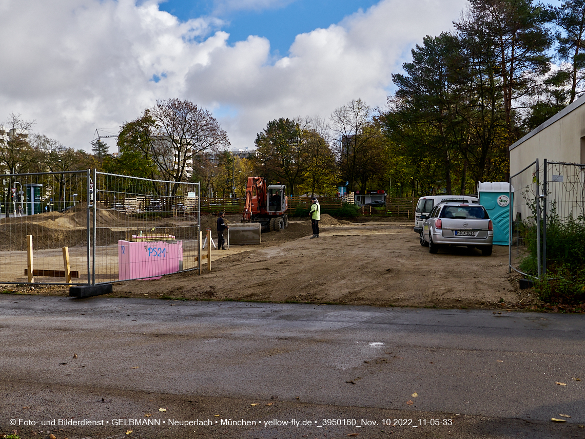 10.11.2022 - Baustelle an der Quiddestraße Haus für Kinder in Neuperlach